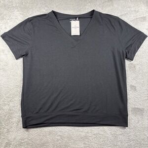 Yummie Damian V-neck T-Shirt Black Women's Size XS NWT